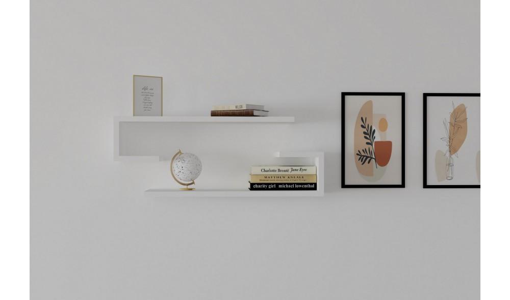 Raft de perete, Eldo, Alb, 60 x 15 x 20 cm