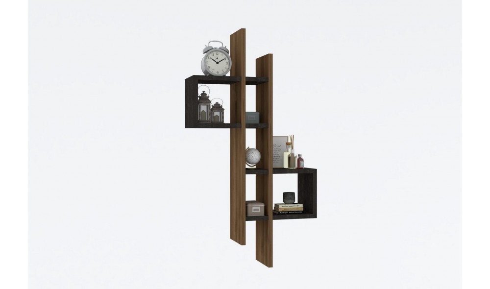 Raft de perete, Emse, StejarAntracit, 54 x 108 x 20 cm