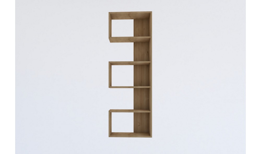 Raft pentru carti, Nebu, Stejar safir, 52 x 150 x 20 cm