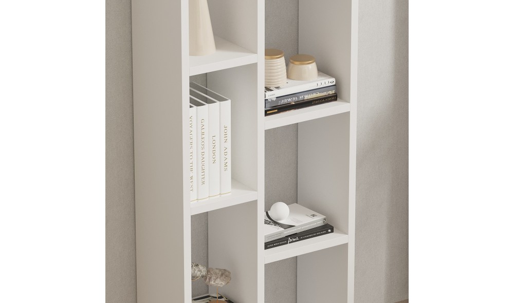 Raft pentru carti, Tomi, Alb, 44 x 150 x 20 cm