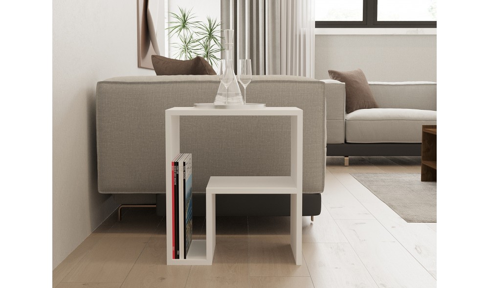 Masa laterala, Yepa, Alb, 45 x 52 x 30 cm