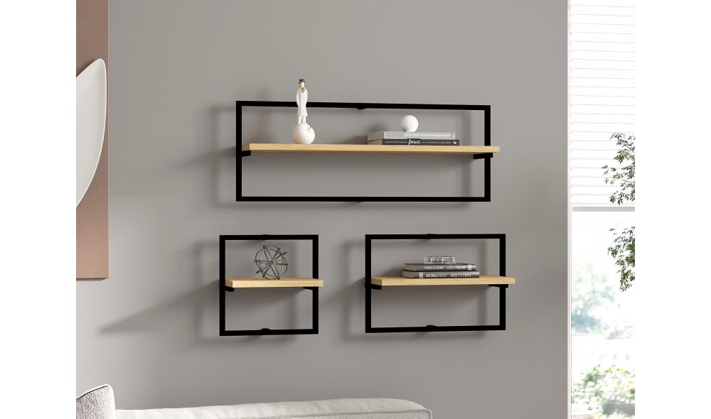 Raft de perete, Yeso, Stejar safir, 80 x 30 x 20 cm