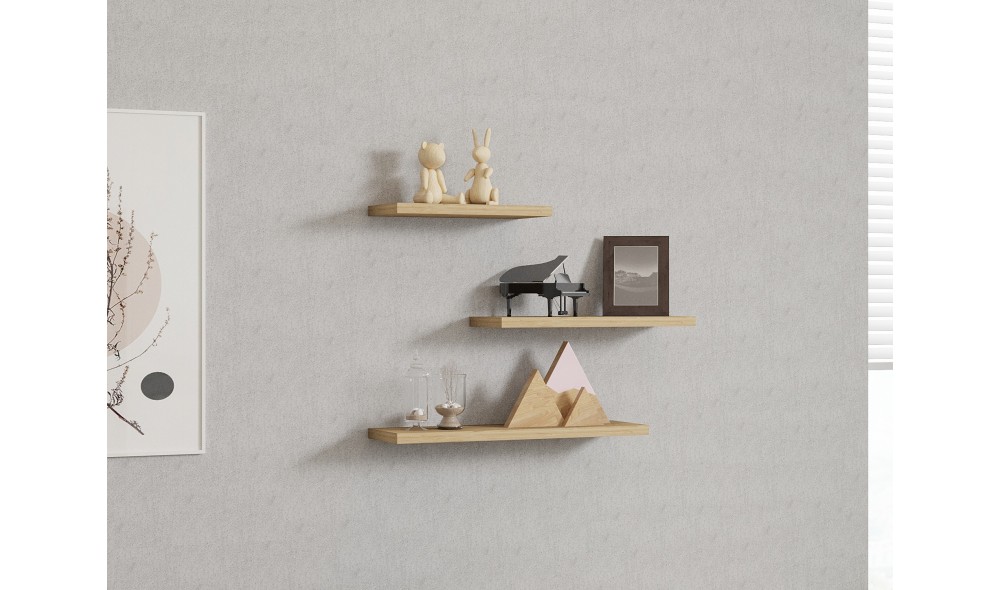 Raft de perete, Leila, Stejar safir, 50 x 14 x 2 cm