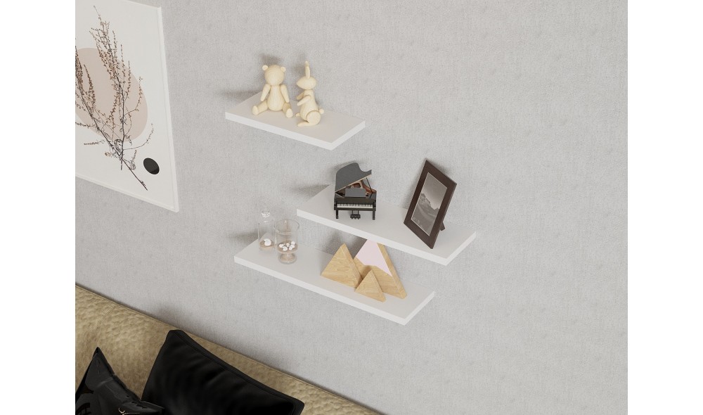 Raft de perete, Leila, Alb, 50 x 14 x 2 cm