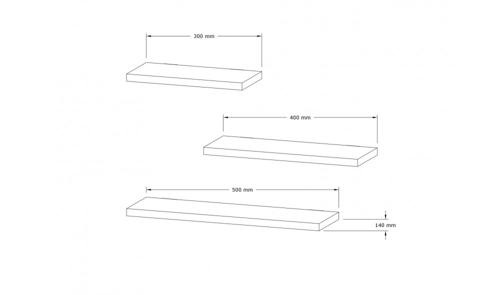 Raft de perete, Leila, Antracit, 50 x 14 x 2 cm