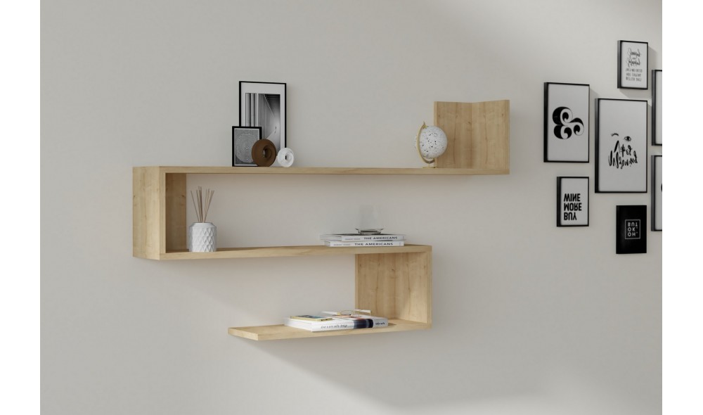 Raft de perete, Penne, Stejar safir, 120 x 71 x 20 cm