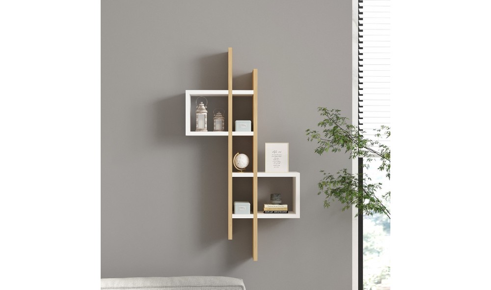 Raft de perete, Emse, Stejar safirAlb, 54 x 108 x 20 cm