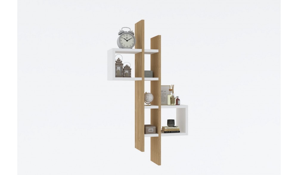 Raft de perete, Emse, Stejar safirAlb, 54 x 108 x 20 cm