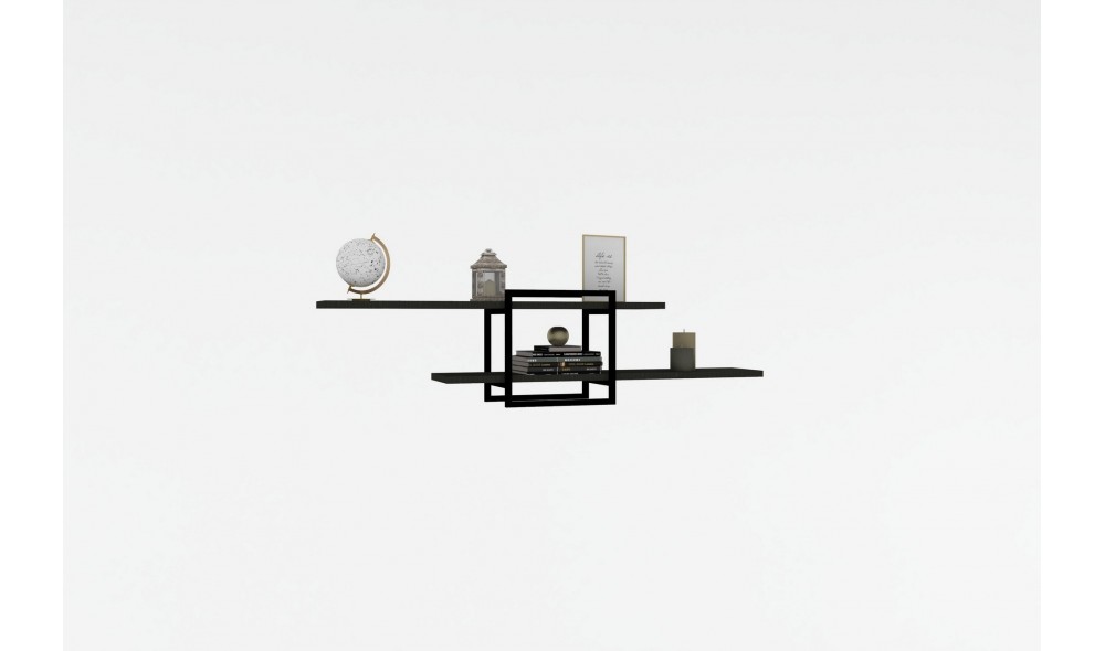 Raft de perete, Mone, AntracitNegru, 120 x 30 x 18 cm
