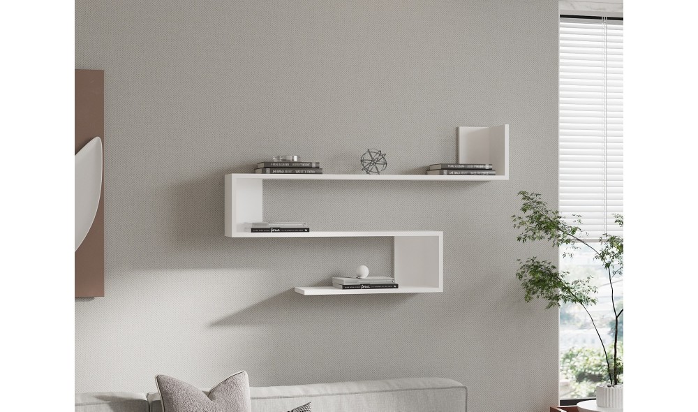 Raft de perete, Penne, Alb, 120 x 71 x 20 cm