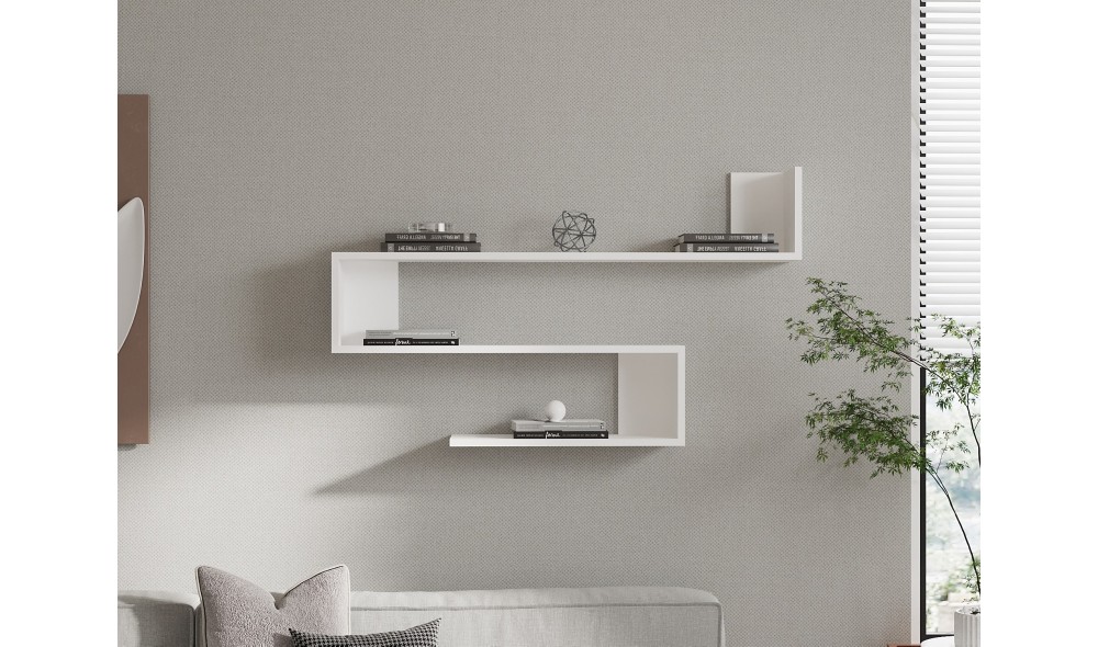 Raft de perete, Penne, Alb, 120 x 71 x 20 cm