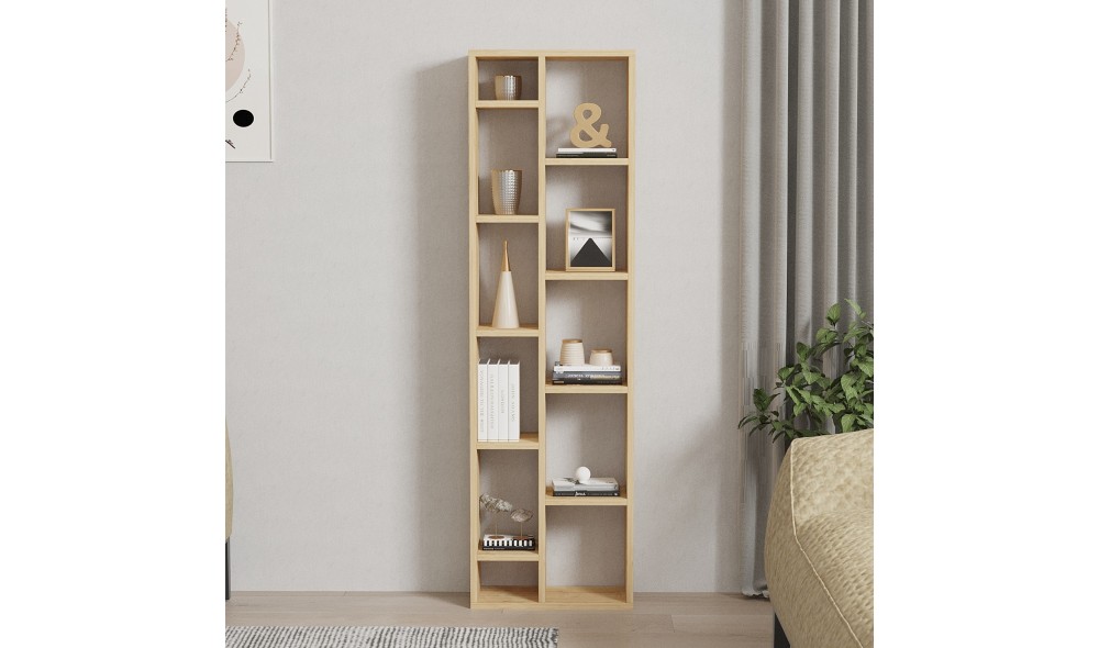 Raft pentru carti, Tomi, Stejar safir, 45 x 150 x 20 cm