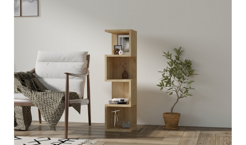 Raft pentru carti, Alin, Stejar safir, 25 x 95 x 27 cm