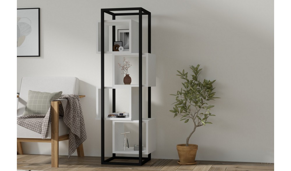 Raft pentru carti, Rabant, Alb, 44 x 140 x 29 cm