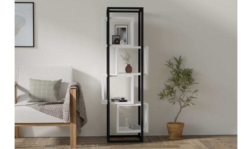 Raft pentru carti, Rabant, Alb, 44 x 140 x 29 cm