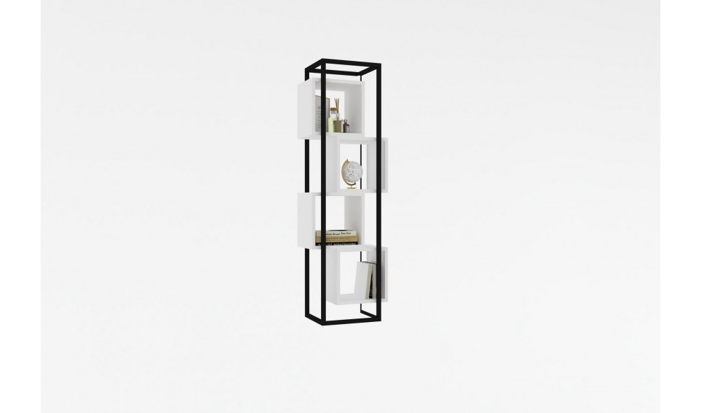 Raft pentru carti, Rabant, Alb, 44 x 140 x 29 cm