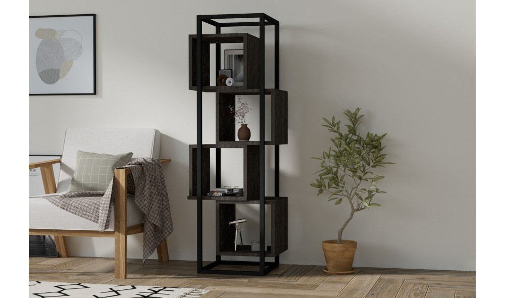 Raft pentru carti, Rabant, Antracit, 44 x 140 x 29 cm