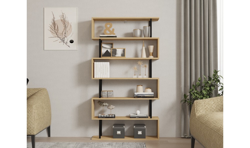 Raft pentru carti, Hector, Safir, 90 x 163 x 22 cm