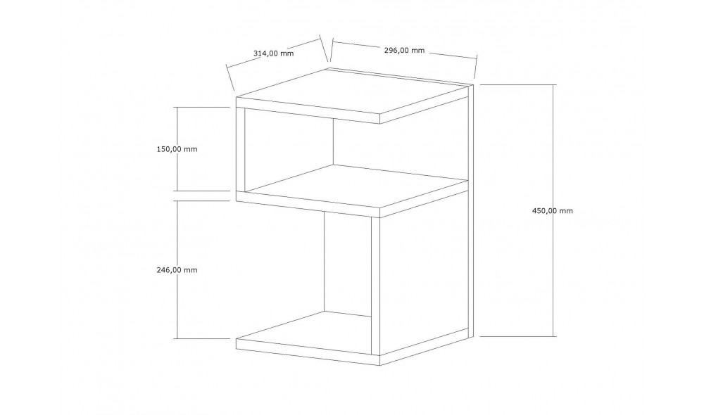 Masa laterala, Carol, Safir, 30 x 45 x 31 cm