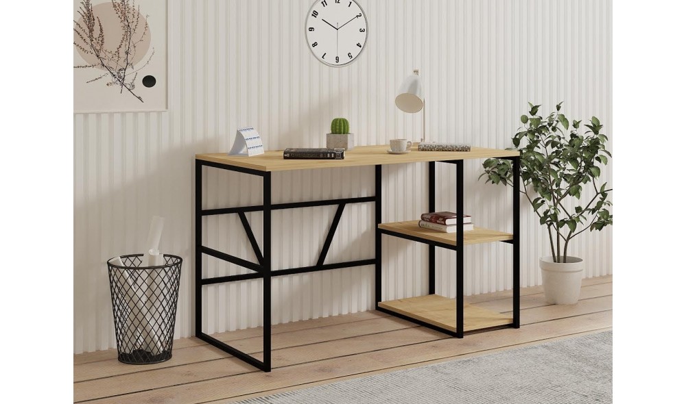 Birou de studiu, Caste, Stejar safir, 120 x 74 x 60 cm