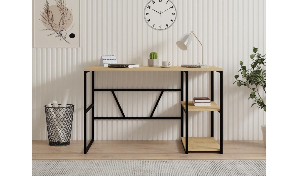 Birou de studiu, Caste, Stejar safir, 120 x 74 x 60 cm