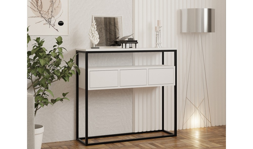 Consola, Guarda, Alb, 100 x 90 x 29 cm