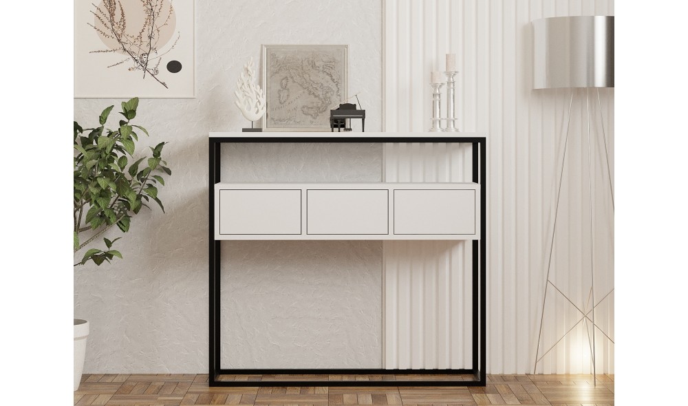 Consola, Guarda, Alb, 100 x 90 x 29 cm