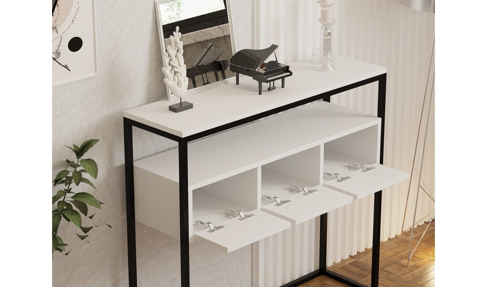 Consola, Guarda, Alb, 100 x 90 x 29 cm