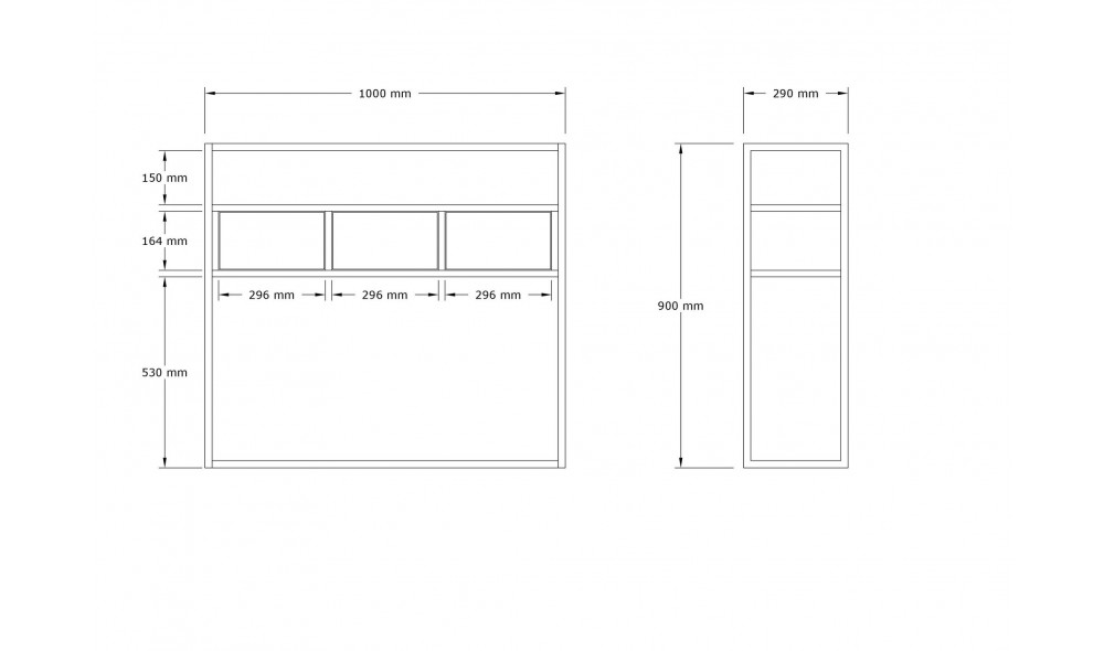 Consola, Guarda, Alb, 100 x 90 x 29 cm