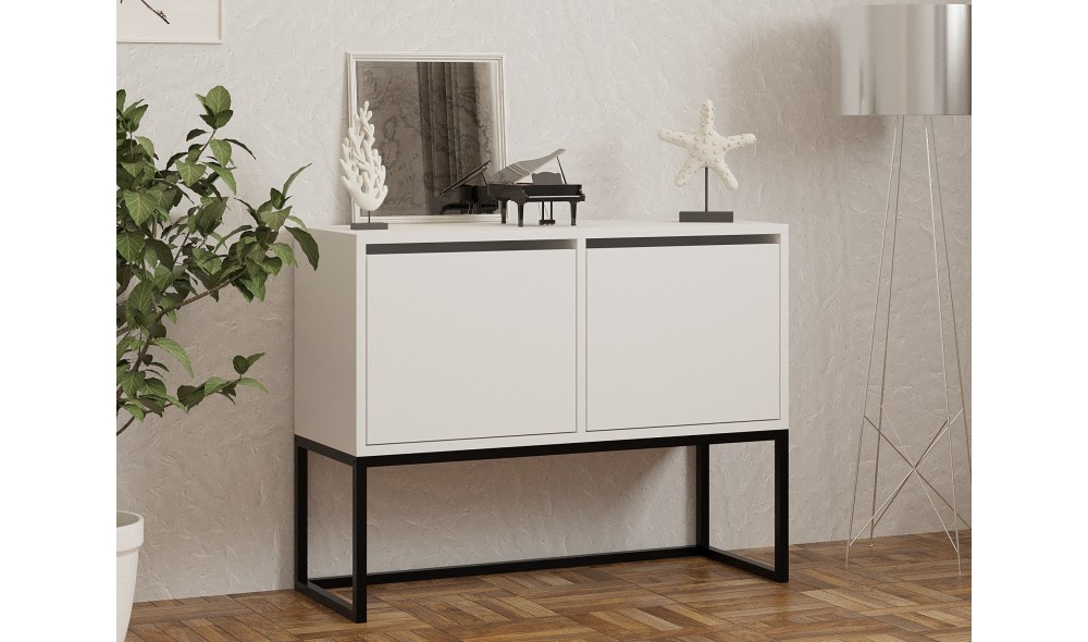 Consola, Zermat, Alb, 90 x 70 x 34 cm