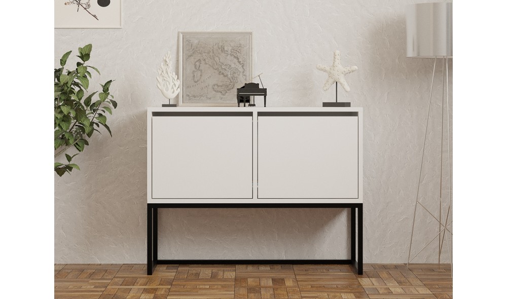 Consola, Zermat, Alb, 90 x 70 x 34 cm