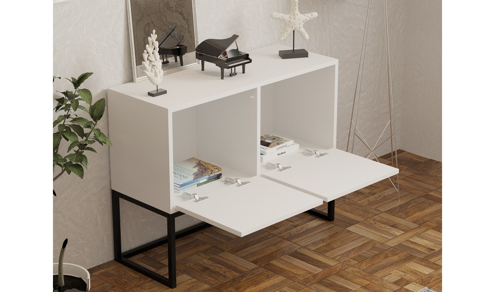 Consola, Zermat, Alb, 90 x 70 x 34 cm