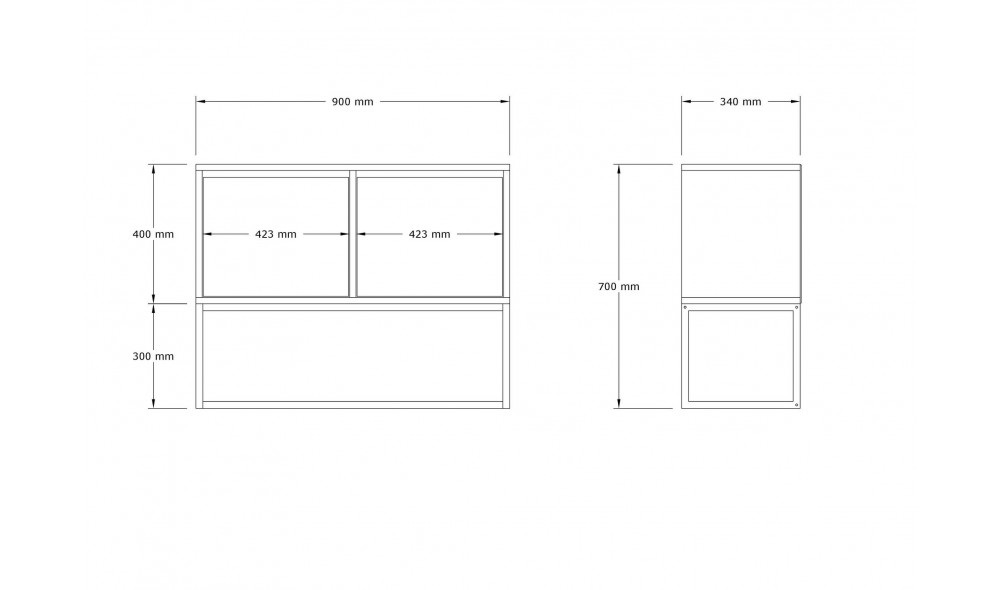 Consola, Zermat, Alb, 90 x 70 x 34 cm