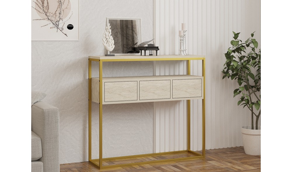 Consola, Guarda, Travertin, 90 x 70 x 34 cm