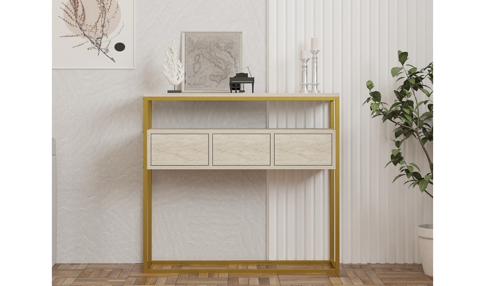 Consola, Guarda, Travertin, 90 x 70 x 34 cm