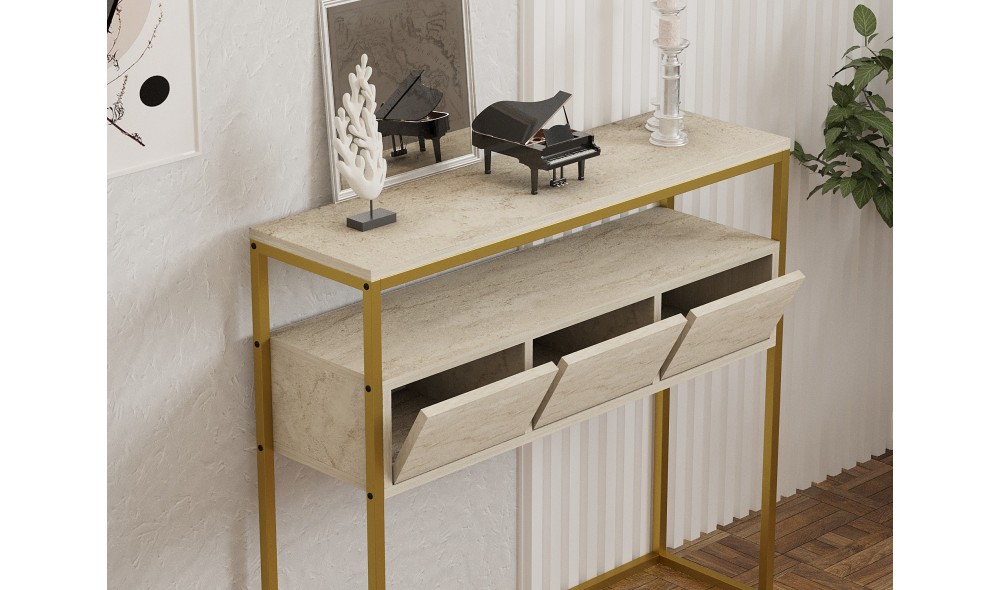 Consola, Guarda, Travertin, 90 x 70 x 34 cm