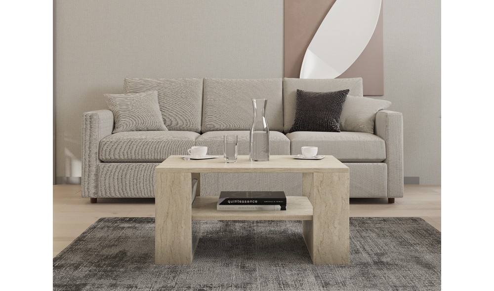 Masuta de cafea, Iris, Travertin, 80 x 40 x 50 cm