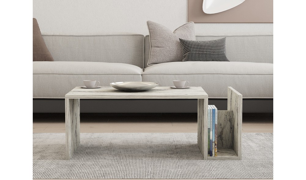 Masuta de cafea, Memo, Marmura Freesia, 87 x 32 x 50 cm