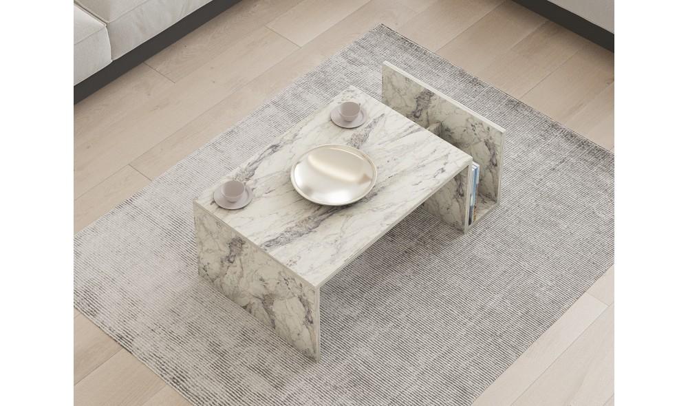 Masuta de cafea, Memo, Marmura Freesia, 87 x 32 x 50 cm