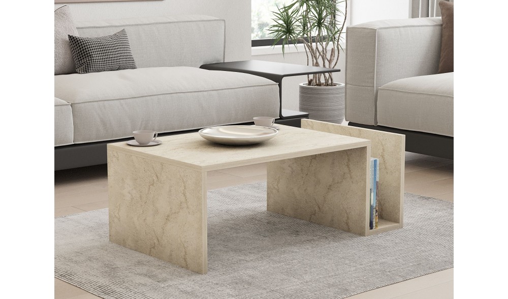 Masuta de cafea, Memo, Travertin, 87 x 32 x 50 cm