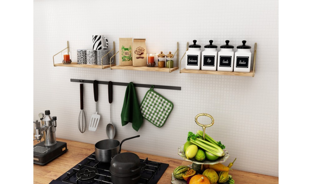 Raft de perete, Deco, AurMaro, 45 x 16 x 16 cm