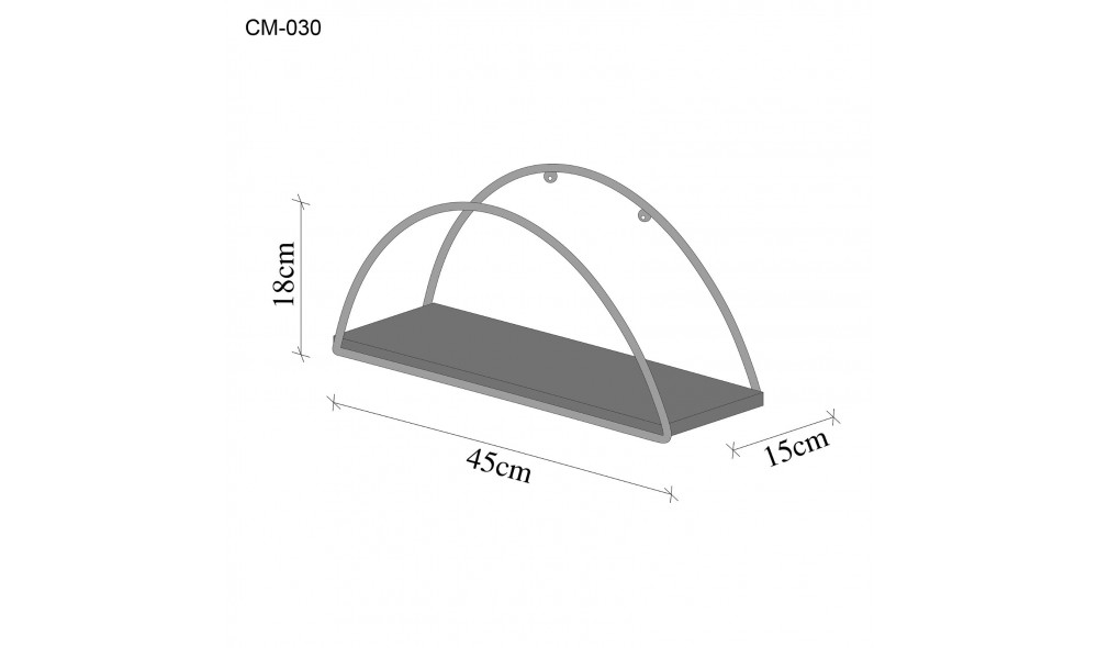 Raft de perete, Deco, AurMaro, 41 x 17 x 16 cm