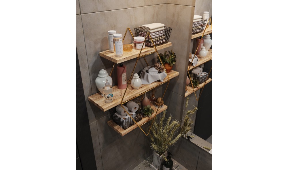 Raft de perete, Prizma, AurMaro, 60 x 60 x 16 cm