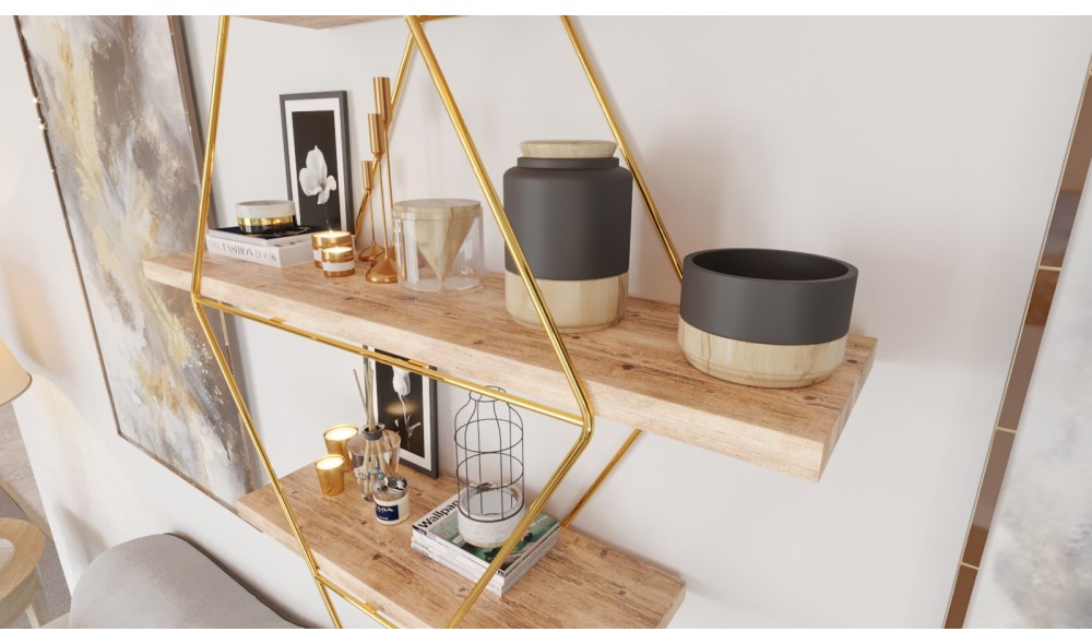 Raft de perete, Prizma, AurMaro, 60 x 60 x 16 cm