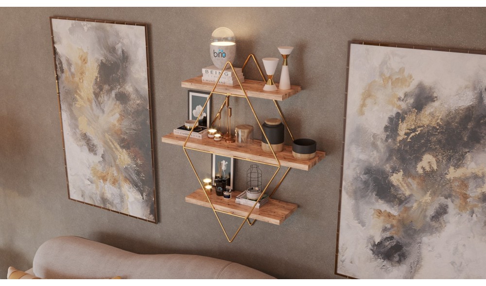 Raft de perete, Prizma, AurMaro, 60 x 60 x 16 cm