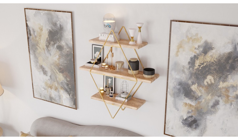 Raft de perete, Prizma, AurMaro, 60 x 60 x 16 cm