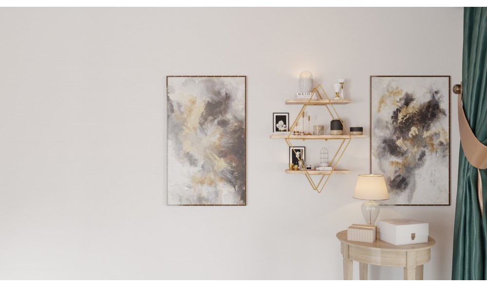 Raft de perete, Prizma, AurMaro, 60 x 60 x 16 cm