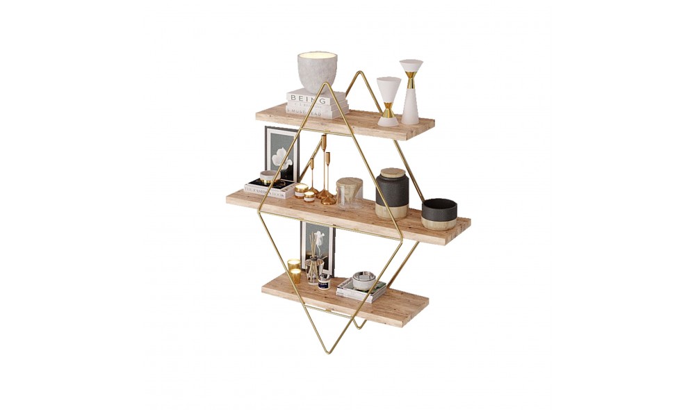 Raft de perete, Prizma, AurMaro, 60 x 60 x 16 cm