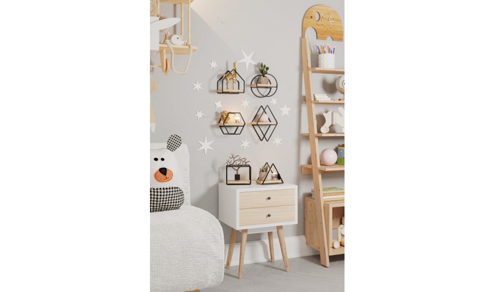 Raft de perete, Minyatur, AurNegru, 15 x 17 x 10 cm