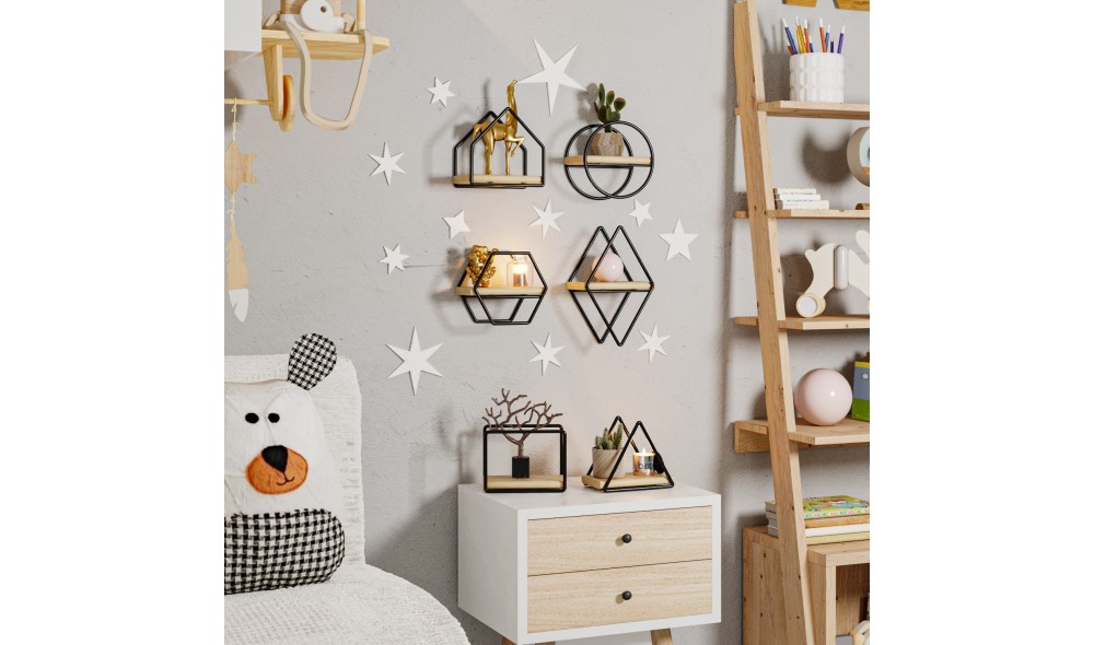 Raft de perete, Minyatur, AurNegru, 15 x 17 x 10 cm